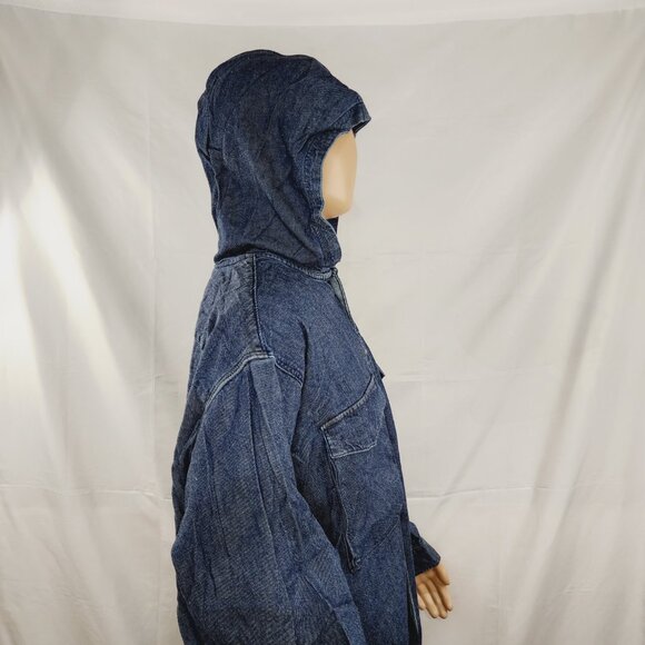 Levi's Warm Sutter Hooded Overshirt Navy XL OverSized Cottonized Hemp NWT - Picture 8 of 16